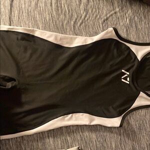 Black and White Athletic Swimsuit